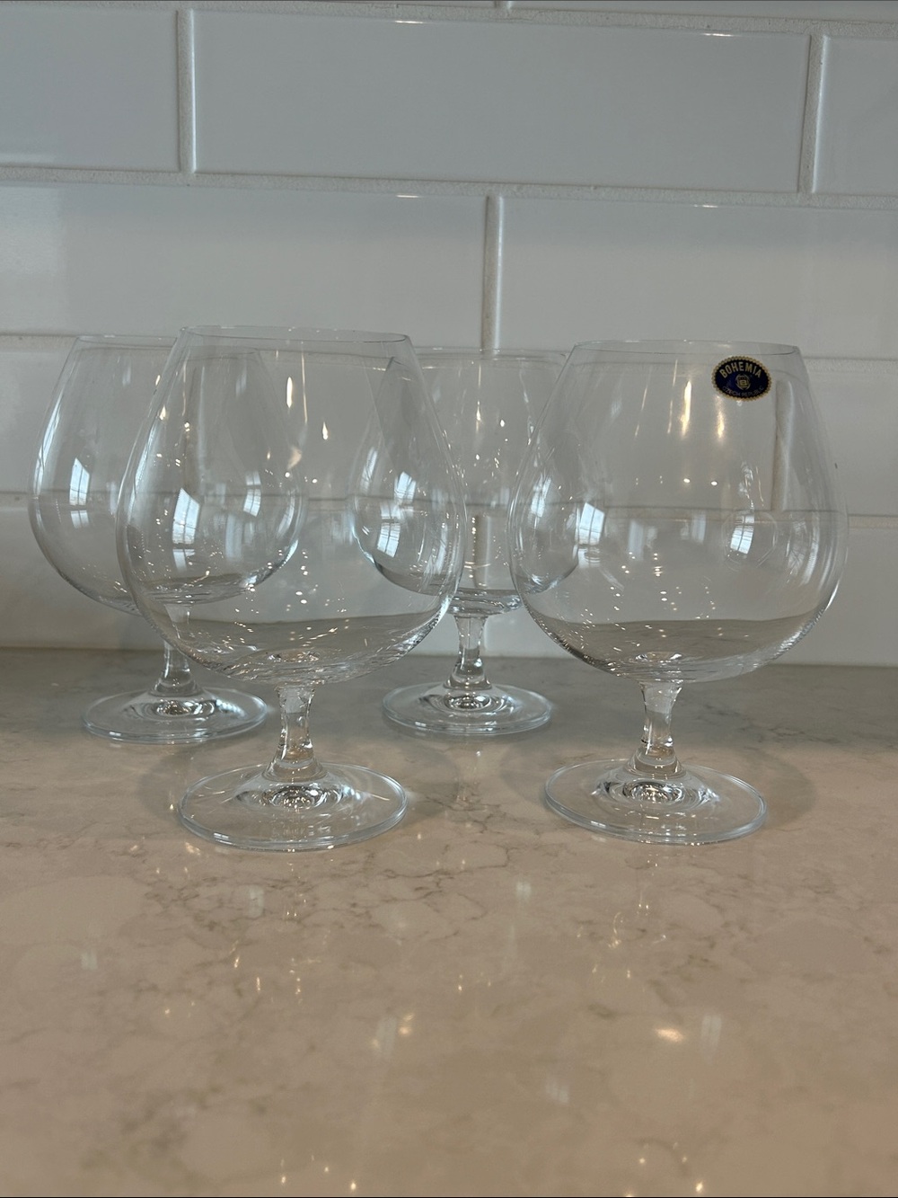 Bohemia  brandy snifter set of 4 glasses